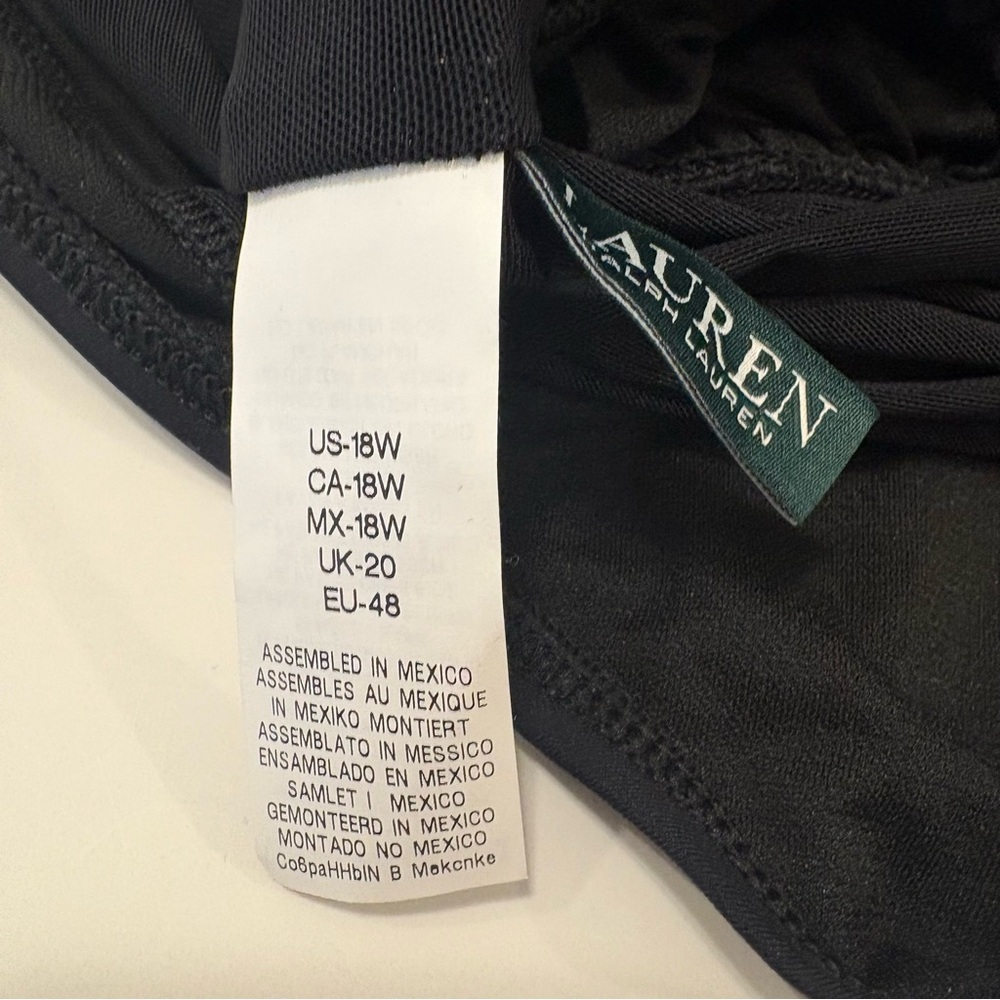 Lauren Ralph Lauren Plus Size Plunge Halter Mio One Piece Swimsuit Swim Dress 18 - Picture 8 of 9